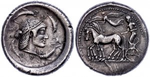 Los 6 der 174. Auktion. Syrakus, Tetradrachme (17,50g), ca. 480 v. Chr. Taxe 8.000,-/ Zuschlag 23.000,-